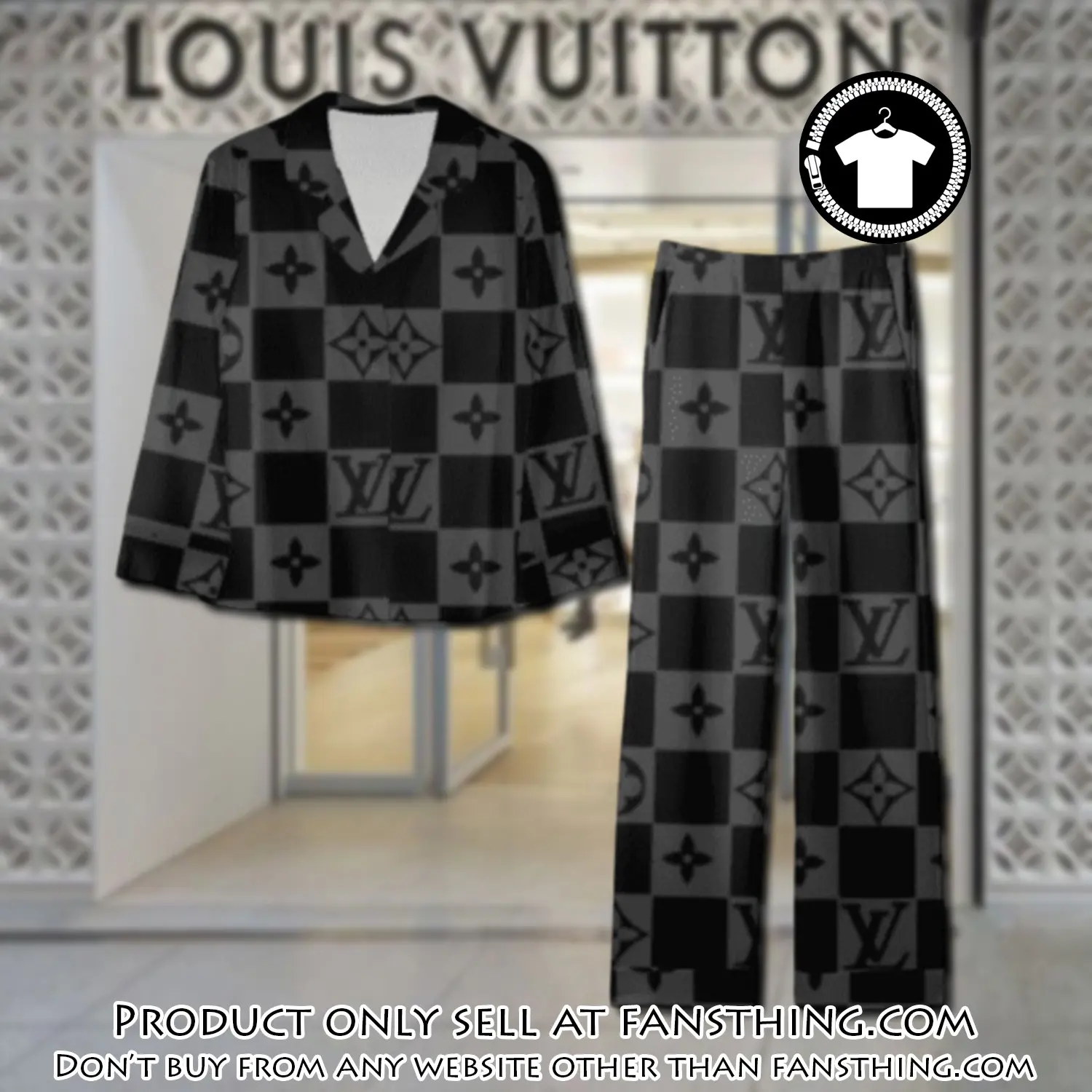 Trending luxury lv satin pajama set pjs1073 fst0714618